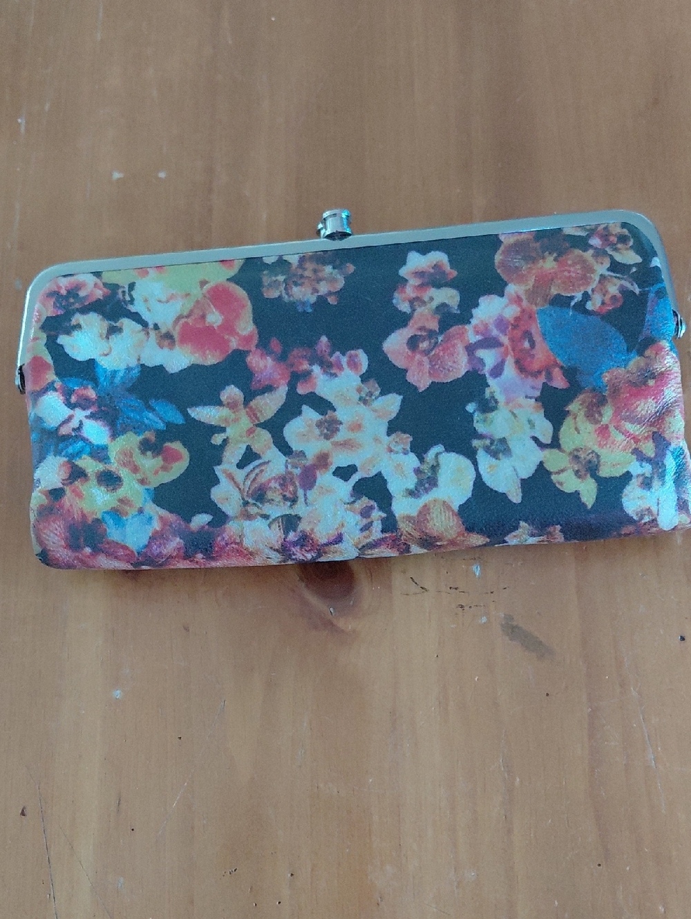 HOBO Floral Print Clutch Wallet - Black and Multicolor